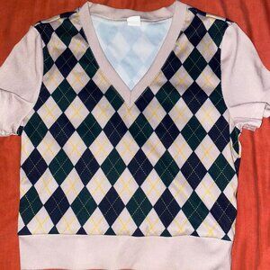 Shein Plaid Vest Crop Top
